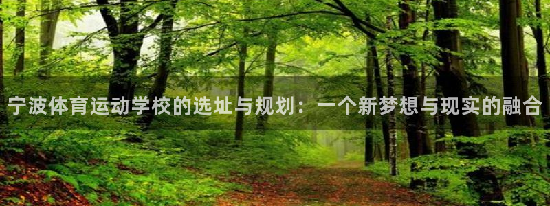 安信162平台注册：宁波体育运动学校的选址与规划：一个新梦想与现实的融合